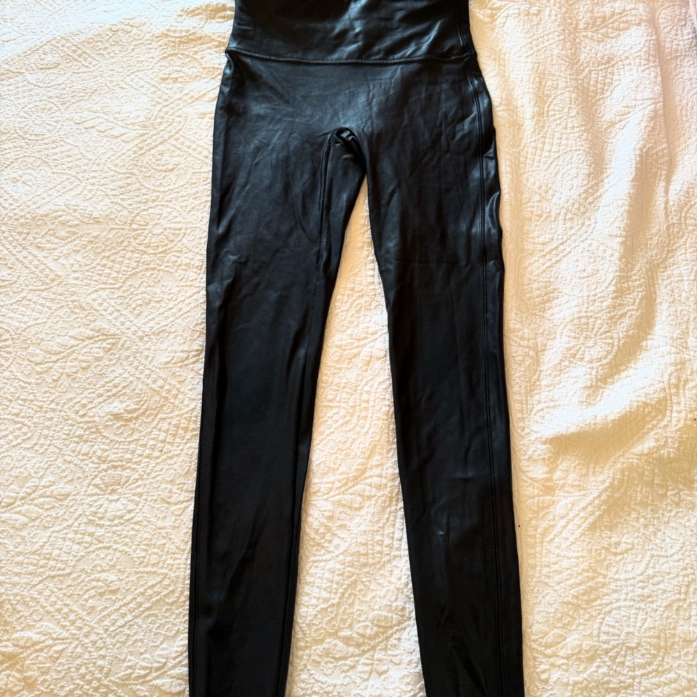 Black Faux Leather Leggings SPANX